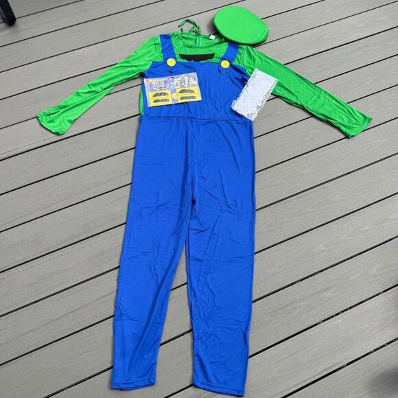 Luigi Super Mario Bros Adult Medium Halloween Cosplay Costume - Picture 1 of 4